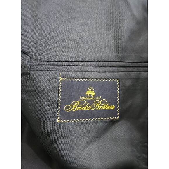 Brooks Brothers 1818 Men Blazer 45R Dark Blue Gold Buttons Classic Sport Coat - Picture 10 of 14
